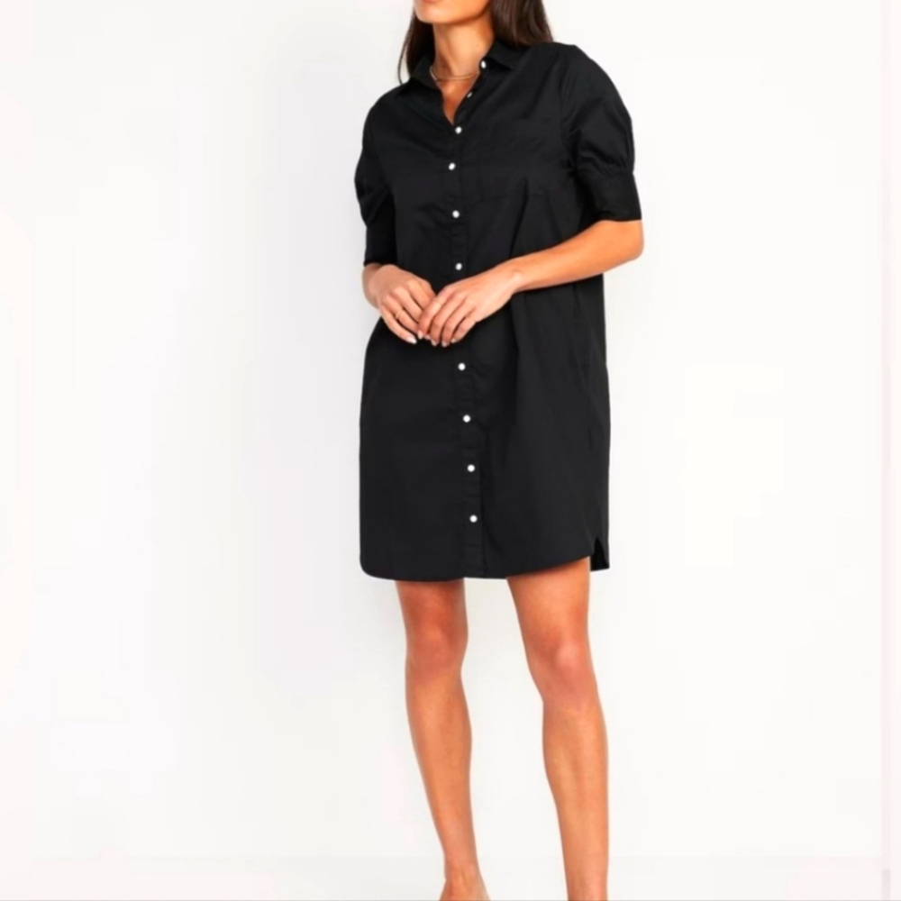 Old Navy black button down shirt dress
